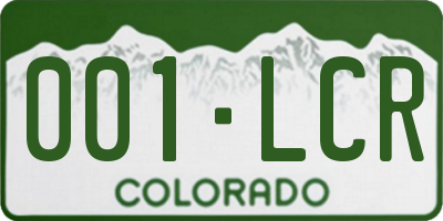 CO license plate 001LCR