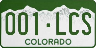 CO license plate 001LCS