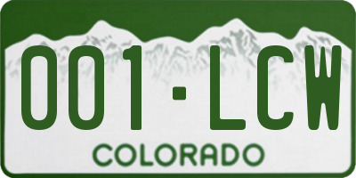 CO license plate 001LCW