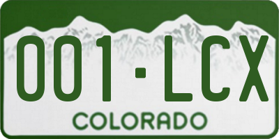 CO license plate 001LCX