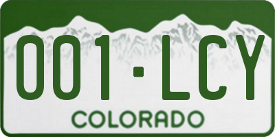 CO license plate 001LCY