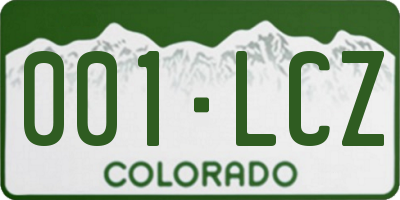 CO license plate 001LCZ