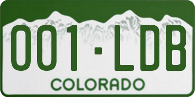 CO license plate 001LDB