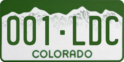 CO license plate 001LDC