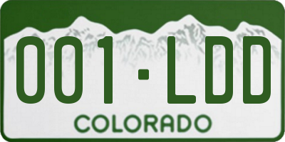 CO license plate 001LDD