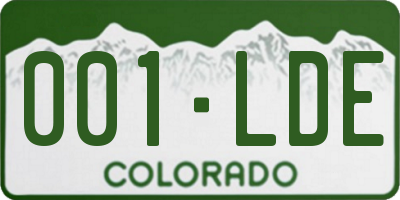 CO license plate 001LDE