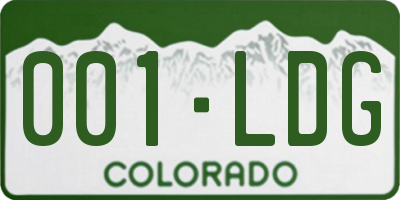 CO license plate 001LDG