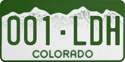 CO license plate 001LDH