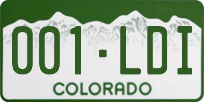 CO license plate 001LDI