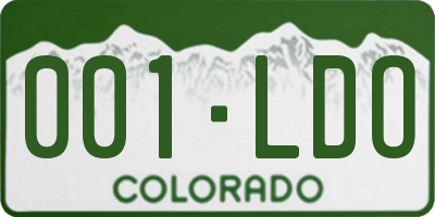 CO license plate 001LDO