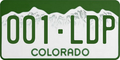 CO license plate 001LDP