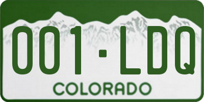 CO license plate 001LDQ