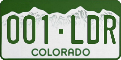 CO license plate 001LDR