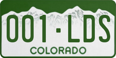 CO license plate 001LDS