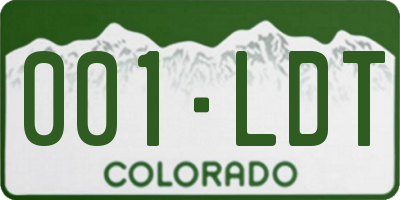 CO license plate 001LDT