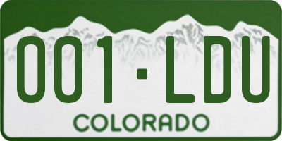 CO license plate 001LDU