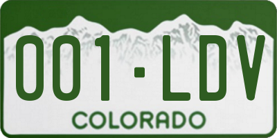 CO license plate 001LDV