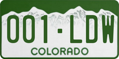 CO license plate 001LDW