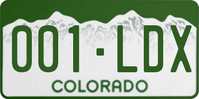 CO license plate 001LDX