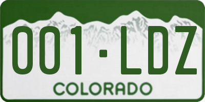 CO license plate 001LDZ