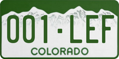 CO license plate 001LEF