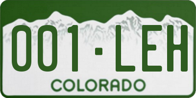 CO license plate 001LEH