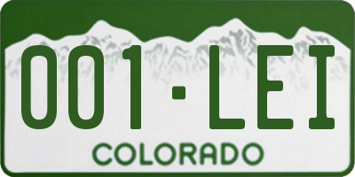 CO license plate 001LEI