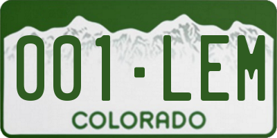 CO license plate 001LEM