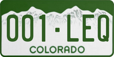 CO license plate 001LEQ