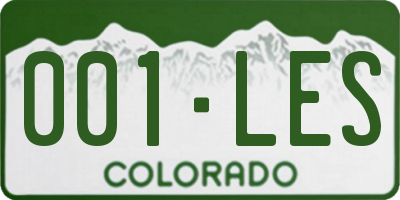 CO license plate 001LES