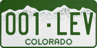 CO license plate 001LEV