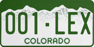 CO license plate 001LEX