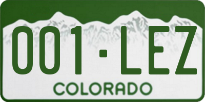 CO license plate 001LEZ