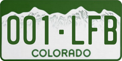 CO license plate 001LFB