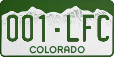 CO license plate 001LFC