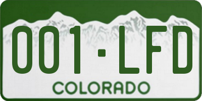 CO license plate 001LFD