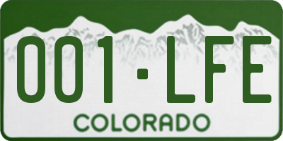 CO license plate 001LFE