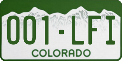 CO license plate 001LFI