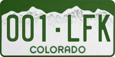 CO license plate 001LFK