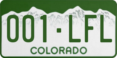 CO license plate 001LFL