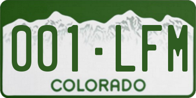 CO license plate 001LFM