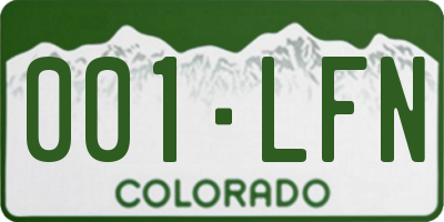 CO license plate 001LFN