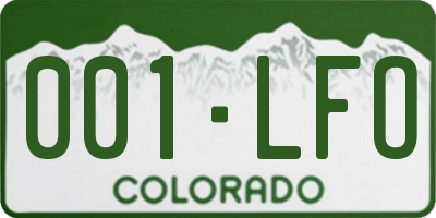 CO license plate 001LFO