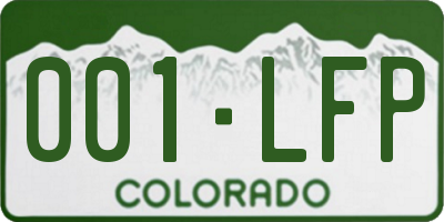 CO license plate 001LFP