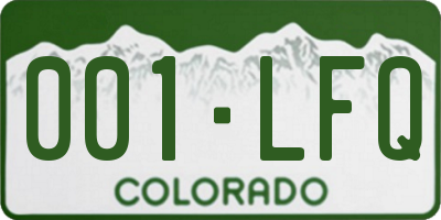 CO license plate 001LFQ