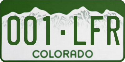 CO license plate 001LFR