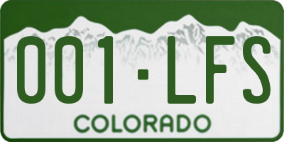 CO license plate 001LFS