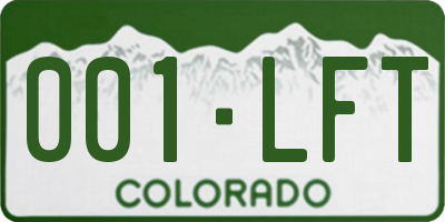 CO license plate 001LFT