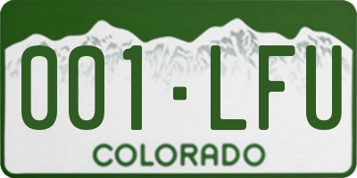 CO license plate 001LFU