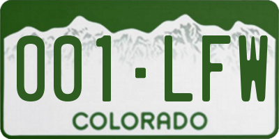 CO license plate 001LFW